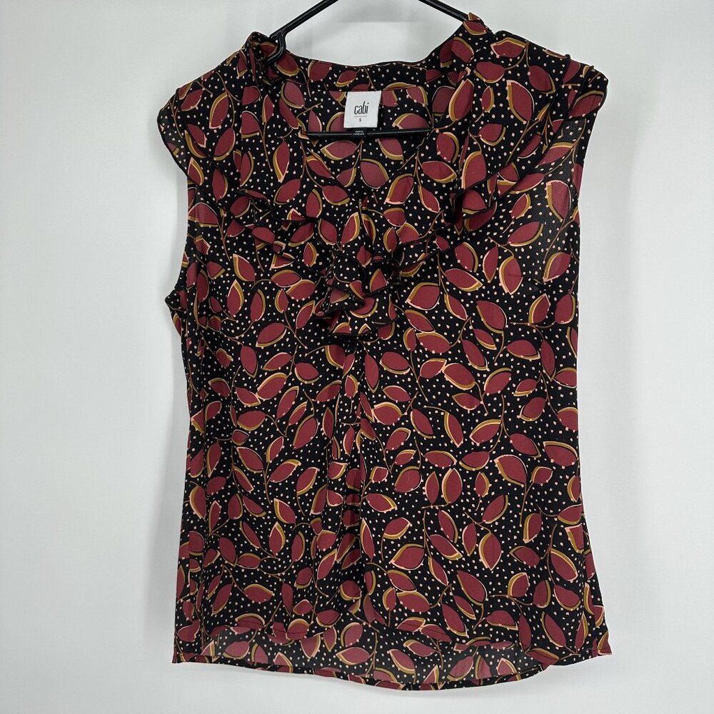 Cabi Women's Small Sleeveless Blouse‎ Floral Pattern